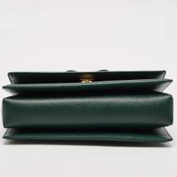 Pre Owned Salvatore Ferragamo Green Leather Ginny Shoulder Bag