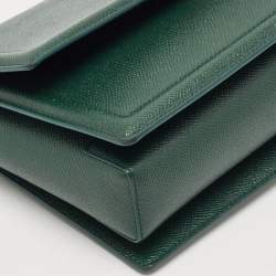 Pre Owned Salvatore Ferragamo Green Leather Ginny Shoulder Bag