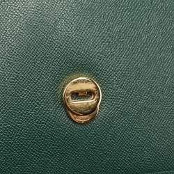 Pre Owned Salvatore Ferragamo Green Leather Ginny Shoulder Bag