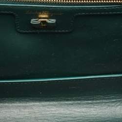 Pre Owned Salvatore Ferragamo Green Leather Ginny Shoulder Bag