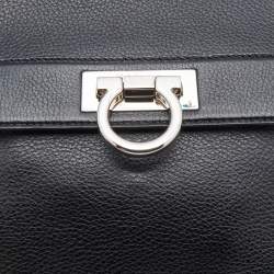 Salvatore Ferragamo Black Leather Medium Sofia Top Handle Bag