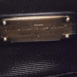 Pre Owned Salvatore Ferragamo Black Patent Leather Vara Bow Shoulder Bag