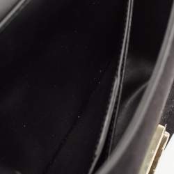 Salvatore Ferragamo Black Calf Hair and Leather Gancini Lock Shoulder Bag