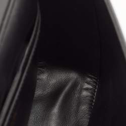 Salvatore Ferragamo Black Calf Hair and Leather Gancini Lock Shoulder Bag