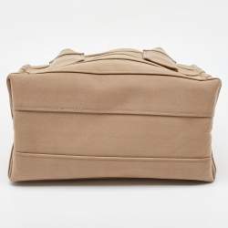 Salvatore Ferragamo Beige Signature Fabric Logo Small Tote