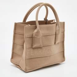Salvatore Ferragamo Beige Signature Fabric Logo Small Tote