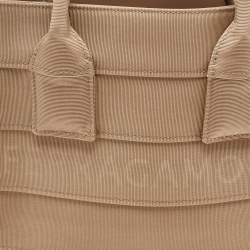Salvatore Ferragamo Beige Signature Fabric Logo Small Tote