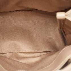 Salvatore Ferragamo Beige Signature Fabric Logo Small Tote
