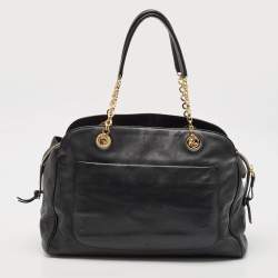 Pre Owned Salvatore Ferragamo Black Leather Aline Shoulder Bag