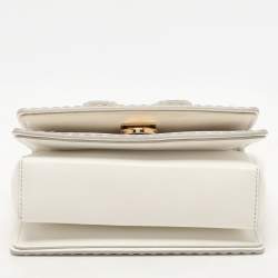 Pre Owned Salvatore Ferragamo White Leather Ginny Crossbody Bag