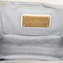 Pre Owned Salvatore Ferragamo White Leather Ginny Crossbody Bag