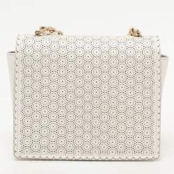 Pre Owned Salvatore Ferragamo White Leather Ginny Crossbody Bag