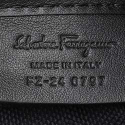 Salvatore Ferragamo Black Canvas and Leather Shopper Tote