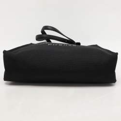 Salvatore Ferragamo Black Canvas and Leather Shopper Tote