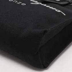 Salvatore Ferragamo Black Canvas and Leather Shopper Tote