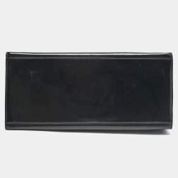 Salvatore Ferragamo Black/Clear Patent Leather and PVC Satchel
