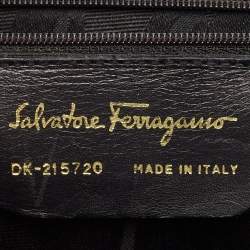 Salvatore Ferragamo Black Suede Logo Flap Crossbody Bag