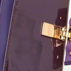Salvatore Ferragamo Purple Patent Leather Vara Bow Continental Wallet