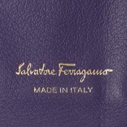 Salvatore Ferragamo Purple Patent Leather Vara Bow Continental Wallet