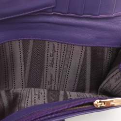 Salvatore Ferragamo Purple Patent Leather Vara Bow Continental Wallet
