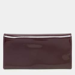 Salvatore Ferragamo Purple Patent Leather Vara Bow Continental Wallet
