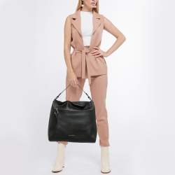 Salvatore Ferragamo Black Leather Ally Hobo