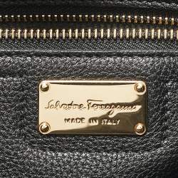 Salvatore Ferragamo Black Leather Ally Hobo