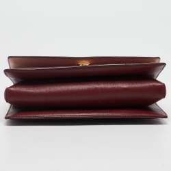 Salvatore Ferragamo Dark Red Leather Ginny Shoulder Bag