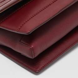 Salvatore Ferragamo Dark Red Leather Ginny Shoulder Bag