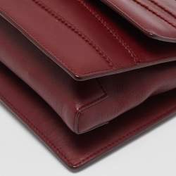 Salvatore Ferragamo Dark Red Leather Ginny Shoulder Bag