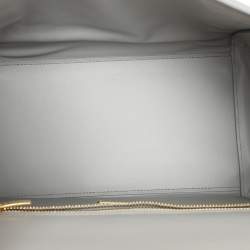 Pre Owned Salvatore Ferragamo Grey Leather Bow Top Handle Bag