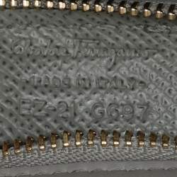 Pre Owned Salvatore Ferragamo Grey Leather Bow Top Handle Bag