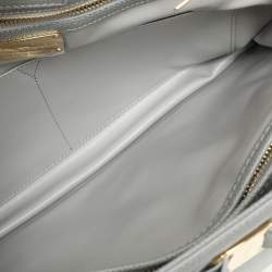 Salvatore Ferragamo Grey Leather Vara Bow Chain Tote