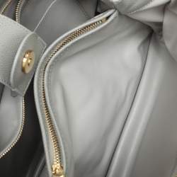 Salvatore Ferragamo Grey Leather Vara Bow Chain Tote