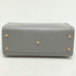 Salvatore Ferragamo Grey Leather Vara Bow Chain Tote