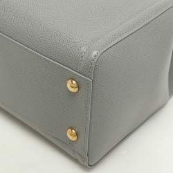 Salvatore Ferragamo Grey Leather Vara Bow Chain Tote