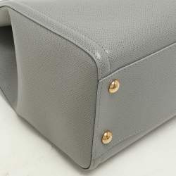 Salvatore Ferragamo Grey Leather Vara Bow Chain Tote