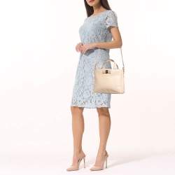 Pre Owned Salvatore Ferragamo Beige Leather Tracey Tote