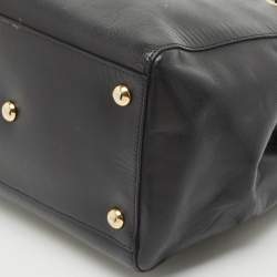 Pre Owned Salvatore Ferragamo Black Leather Vara Bow Chain Tote