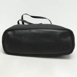 مملوكة مسبقًا Salvatore Ferragamo Black Denim and Leather Tote