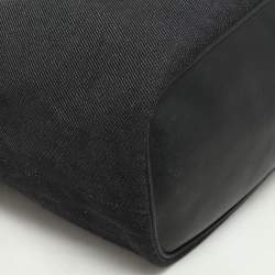 مملوكة مسبقًا Salvatore Ferragamo Black Denim and Leather Tote