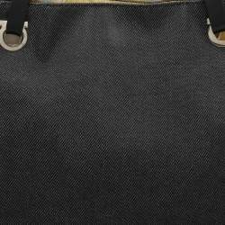 مملوكة مسبقًا Salvatore Ferragamo Black Denim and Leather Tote
