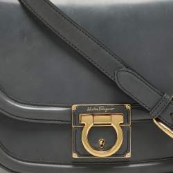Salvatore Ferragamo Grey Leather Jody Shoulder Bag