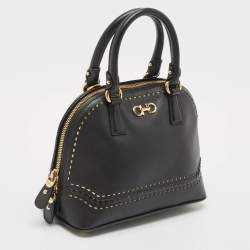 Salvatore Ferragamo Black Leather Darina Satchel
