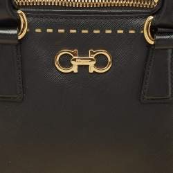 Salvatore Ferragamo Black Leather Darina Satchel