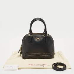 Salvatore Ferragamo Black Leather Darina Satchel