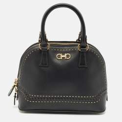 Salvatore Ferragamo Black Leather Darina Satchel