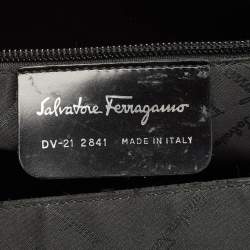 Salvatore Ferragamo Black Leather and Nylon Ganici Pocket Tote