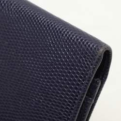 Salvatore Ferragamo Indigo Lizard Leather Vara Bow Continental Wallet