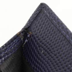 Salvatore Ferragamo Indigo Lizard Leather Vara Bow Continental Wallet